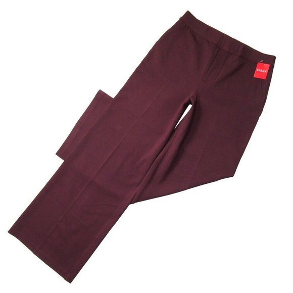 NWT SPANX 20385R The Perfect Wide Leg in Chianti Wine Ponte Pants L x 32 - Picture 1 of 6